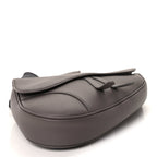Christian Dior Grained Calfskin Mens Saddle Bag  Grey
