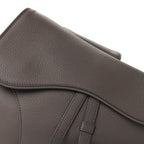 Christian Dior Grained Calfskin Mens Saddle Bag  Grey