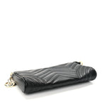 Gucci Calfskin Matelasse Chevron Small GG Marmont Shoulder Bag Black