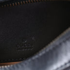 Gucci Calfskin Matelasse Chevron Mini GG Marmont Half Moon Hobo  Black