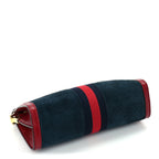 Gucci Suede Calfskin Web Small Ophidia Chain Shoulder Bag New Blue Romantic Cherry