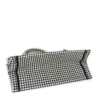 Christian Dior Canvas Houndstooth Embroidered Medium Book Tote  Black White