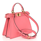 Fendi Vitello King Shiny Nappa Intreccio Small Peekaboo I SEE U Satchel Pink Dalia