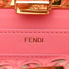 Fendi Vitello King Shiny Nappa Intreccio Small Peekaboo I SEE U Satchel Pink Dalia