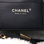 Chanel Crumpled Sheepskin Shearling Quilted Small Chanel 25 Handbag Black White