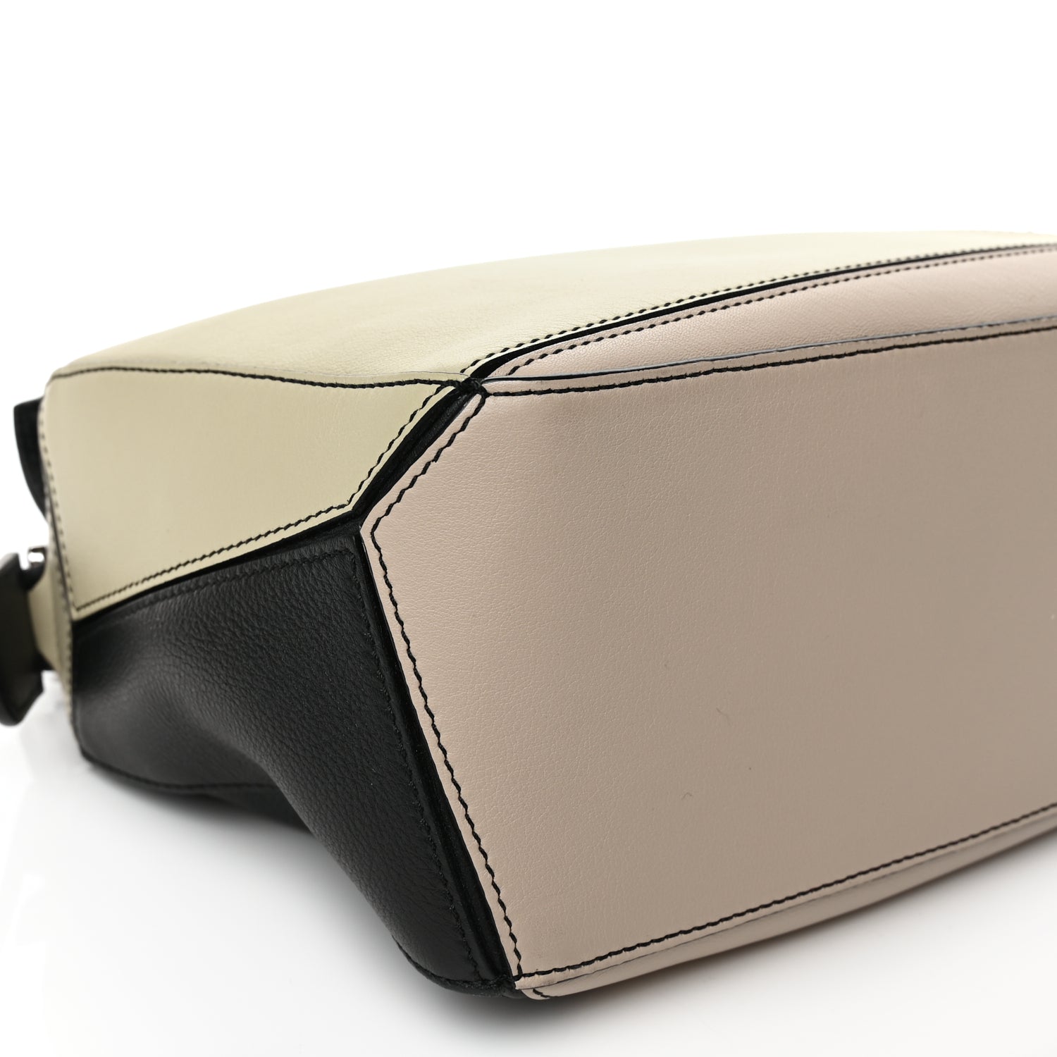 Loewe Calfskin Small Puzzle Bag Black Beige Green