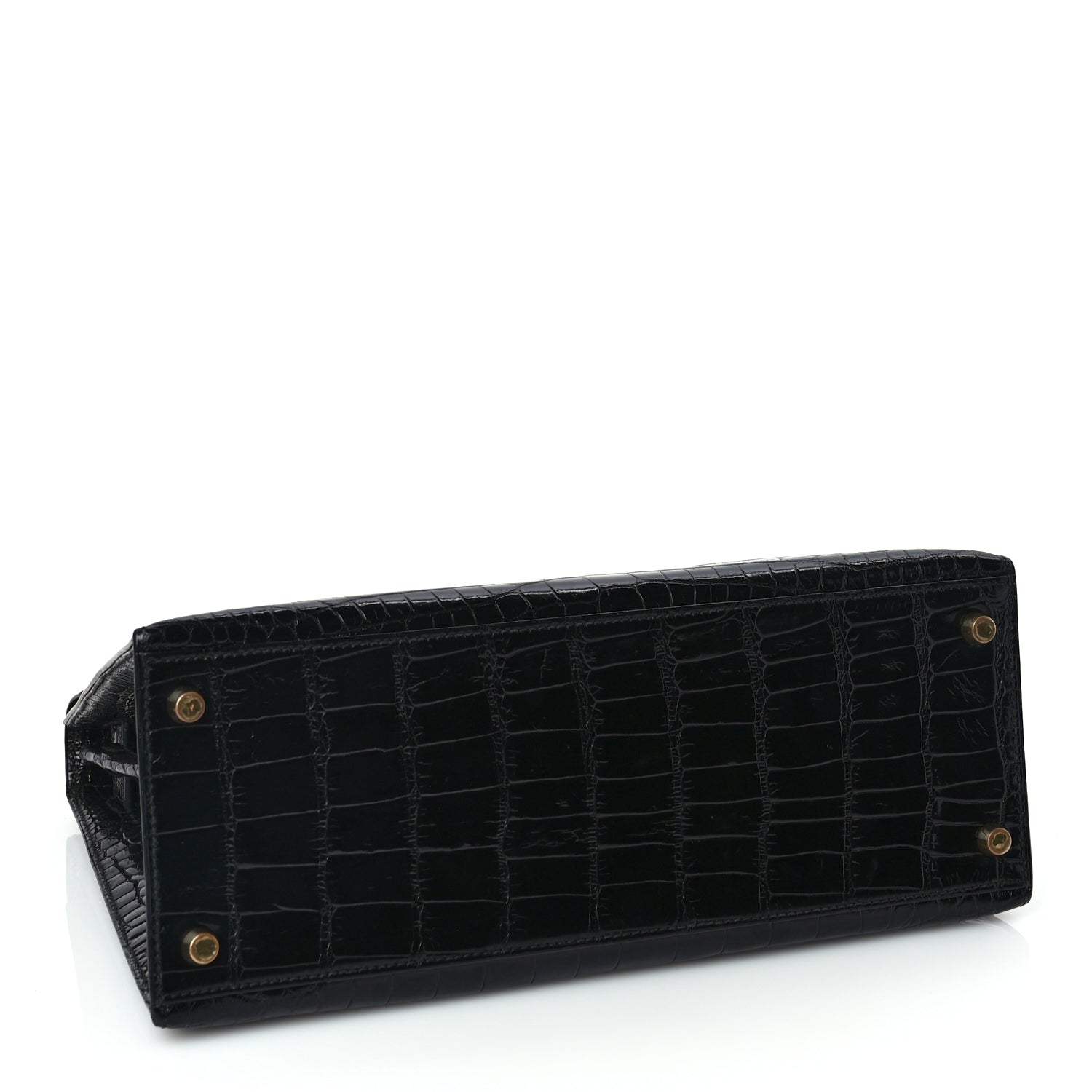 Hermes Shiny Alligator Kelly Sellier 28 Black