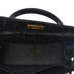 Hermes Shiny Alligator Kelly Sellier 28 Black