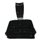 Chanel Tweed Lambskin Plexiglass CC Wristlet Black