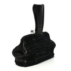 Chanel Tweed Lambskin Plexiglass CC Wristlet Black
