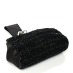 Chanel Tweed Lambskin Plexiglass CC Wristlet Black