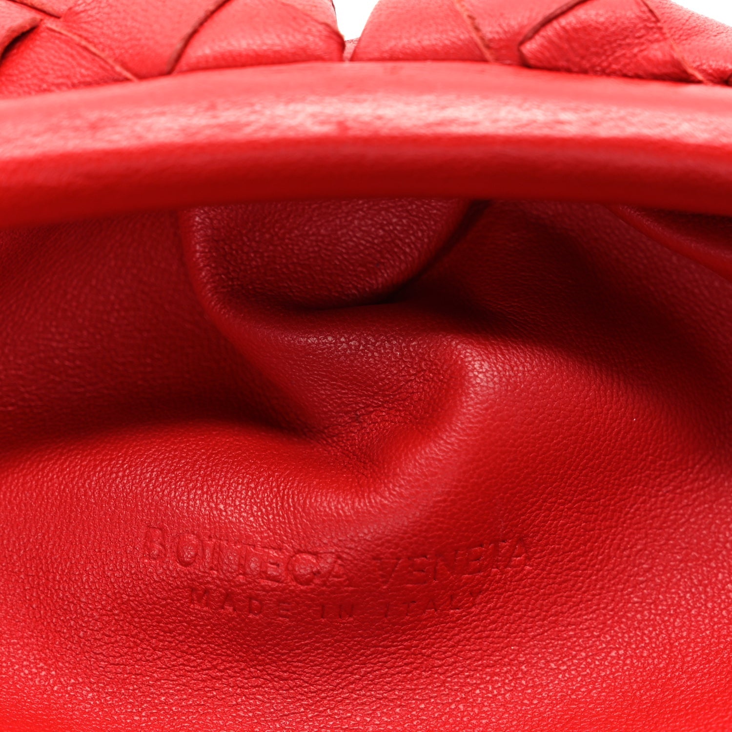 Bottega Veneta Nappa Maxi Intrecciato The Pouch Oversized Clutch Bright Red