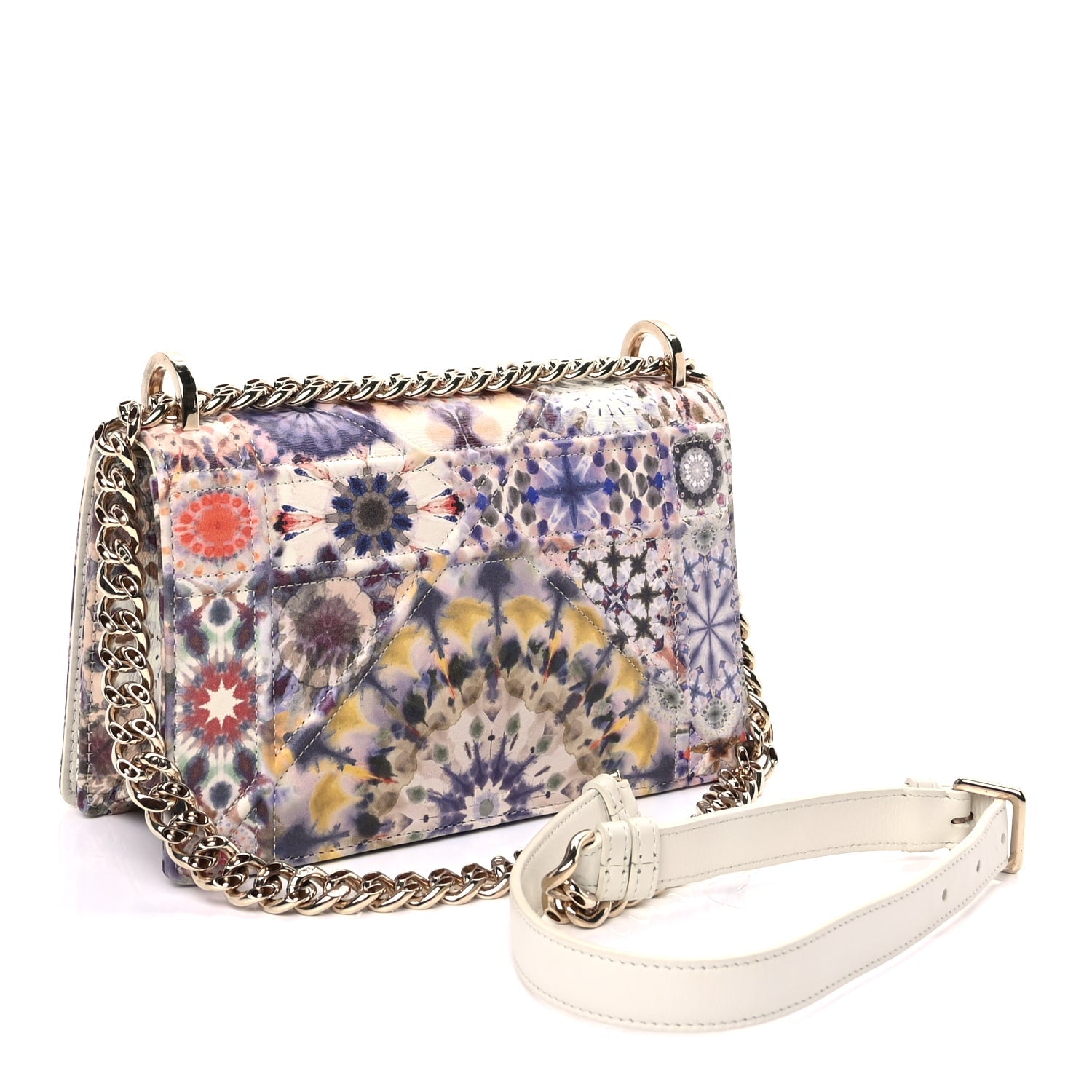 Christian Dior Calfskin Printed Small KaleiDiorscopic Diorama Flap Bag  Latte Multicolor