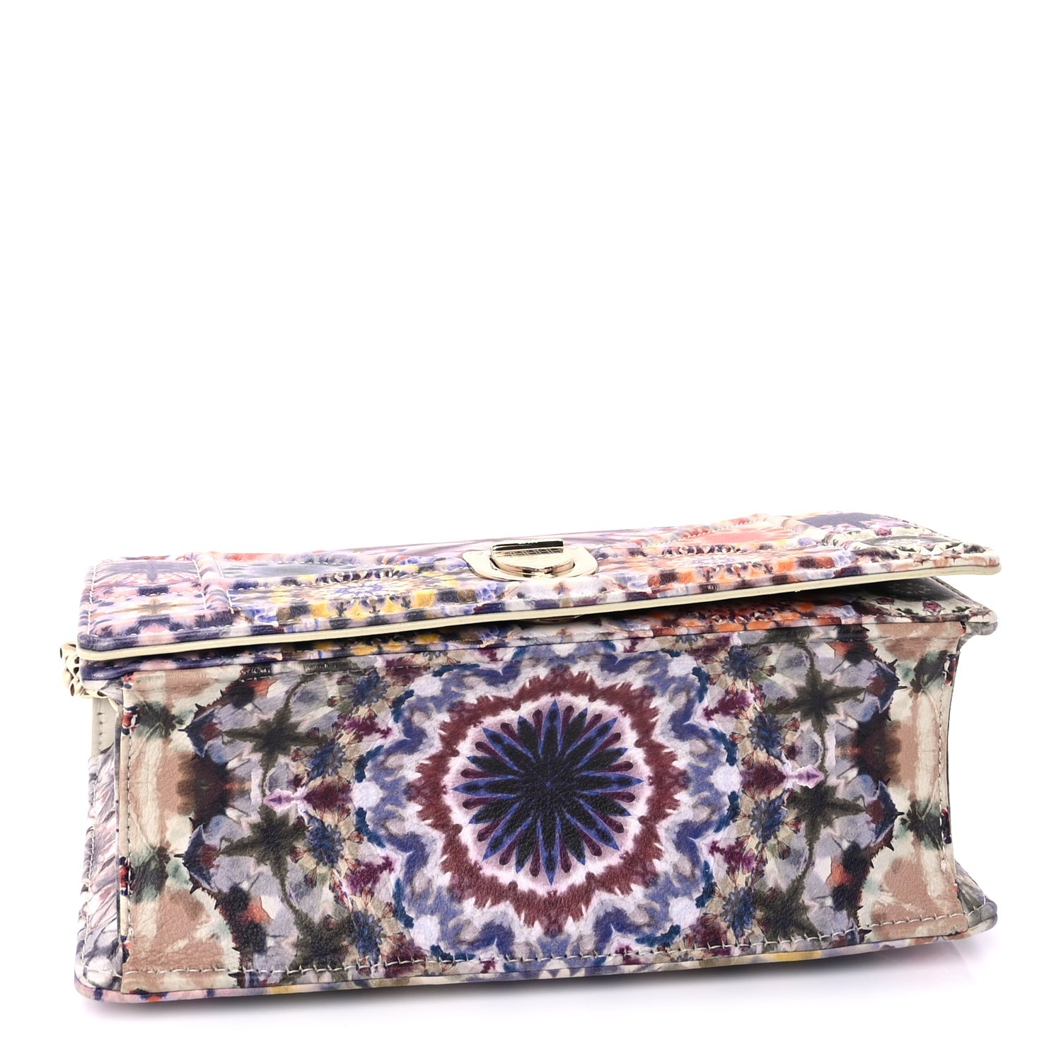 Christian Dior Calfskin Printed Small KaleiDiorscopic Diorama Flap Bag  Latte Multicolor