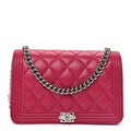 Chanel Lambskin Quilted Boy Wallet On Chain WOC  Pink