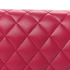 Chanel Lambskin Quilted Boy Wallet On Chain WOC  Pink