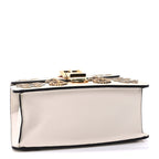 Gucci Calfskin Animal Studs Mini Sylvie Top Handle Bag White