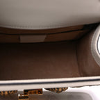 Gucci Calfskin Animal Studs Mini Sylvie Top Handle Bag White