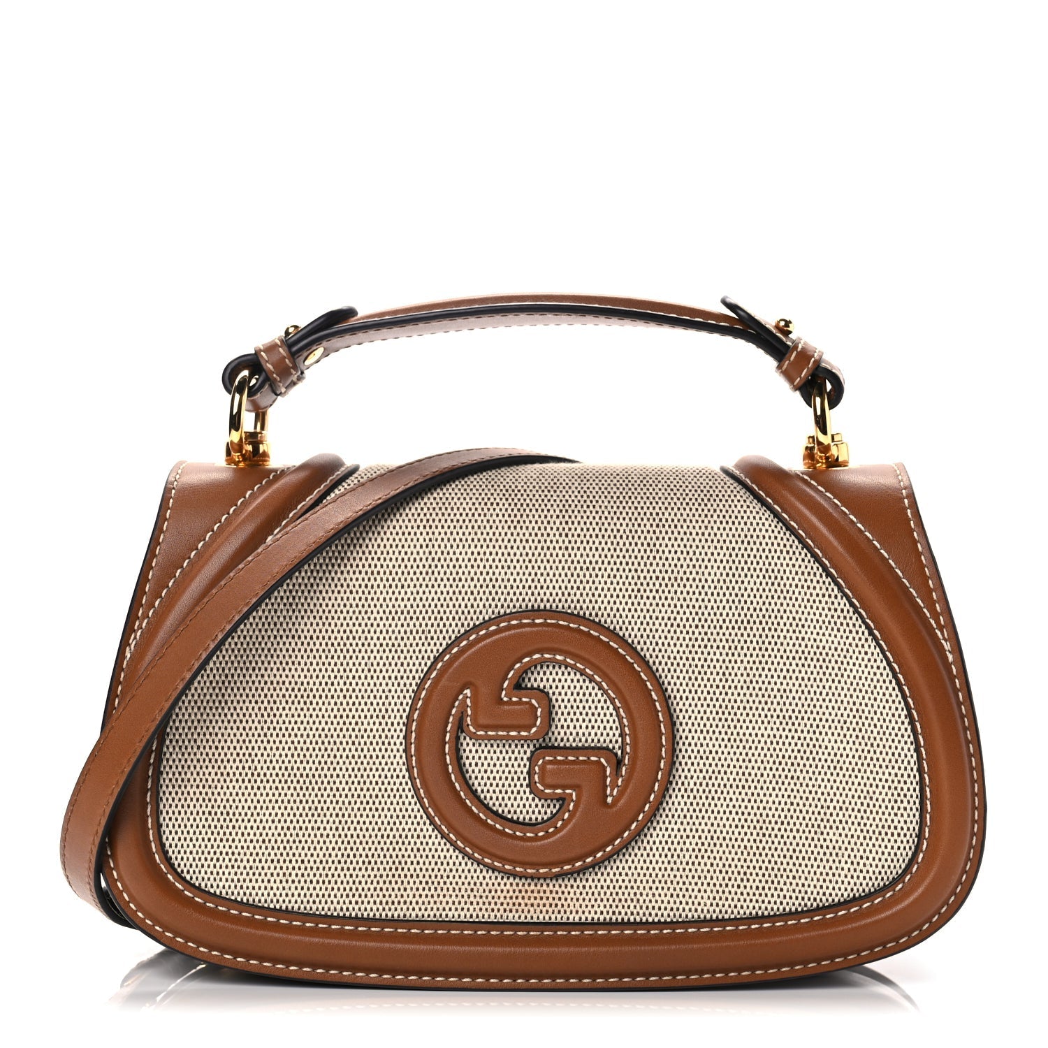 Gucci Canvas Medium Blondie Top Handle Bag Brown
