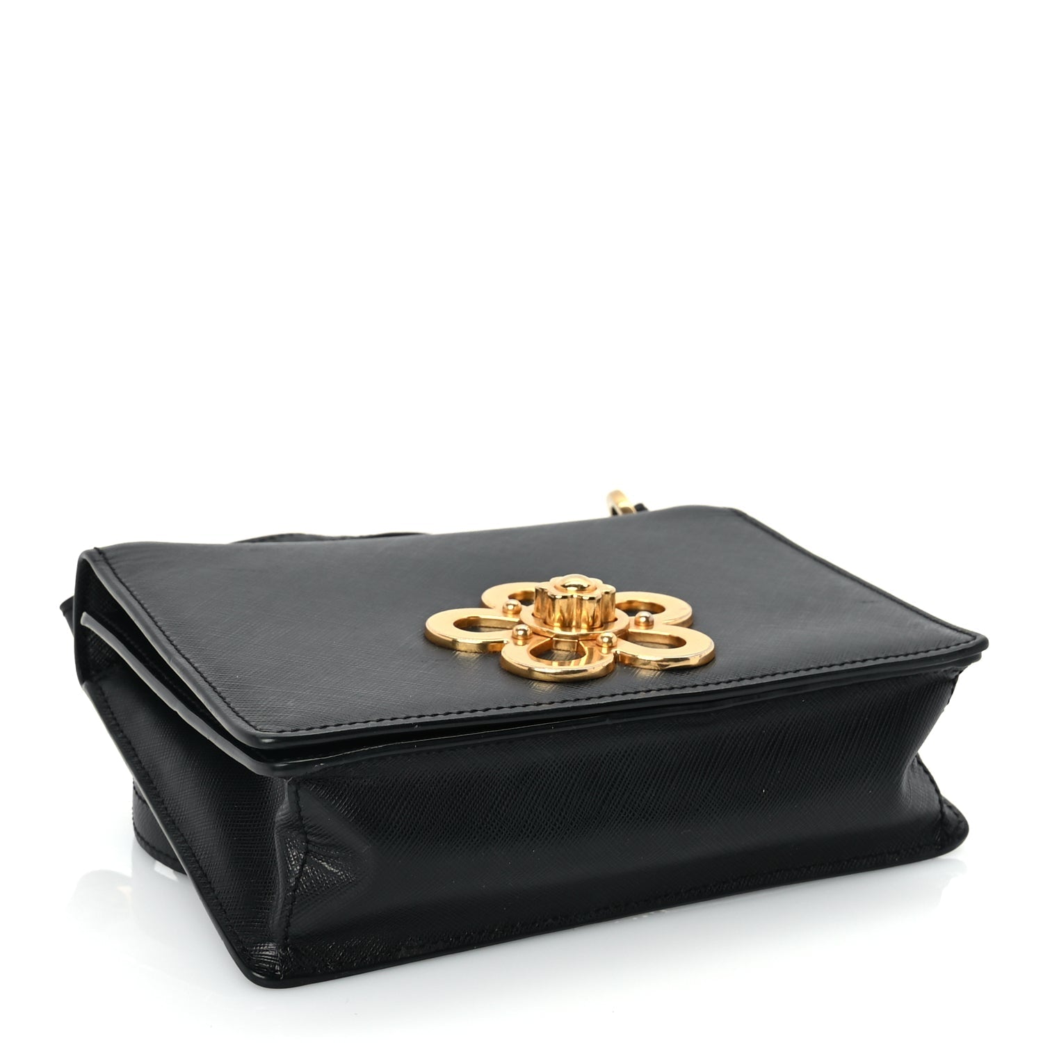 Prada Saffiano Corolle Crossbody Bag Black