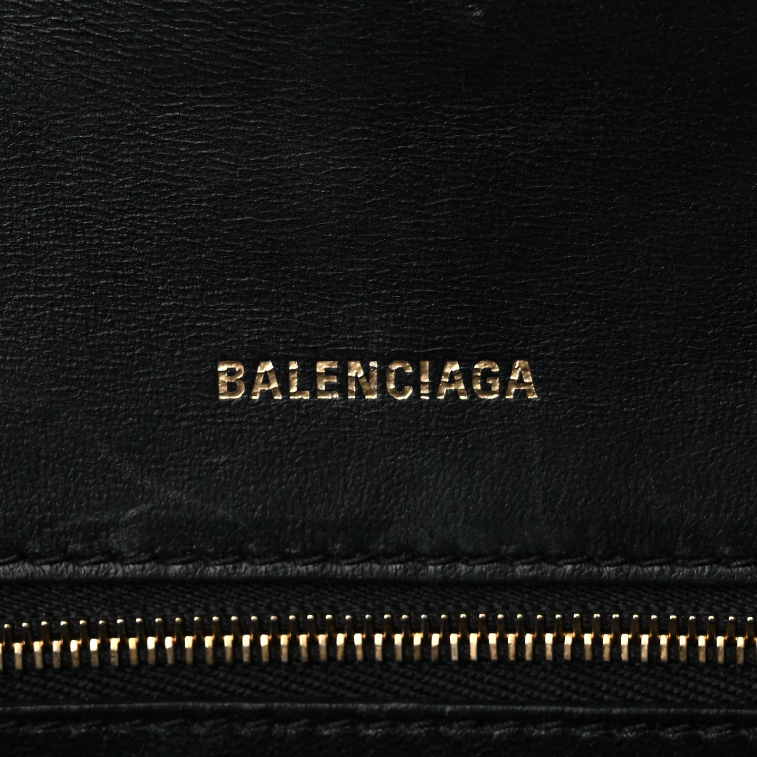 Balenciaga Shiny Box Calfskin Small Hourglass Top Handle Bag Black