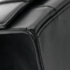 Balenciaga Shiny Box Calfskin Small Hourglass Top Handle Bag Black