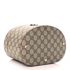 Gucci GG Supreme Monogram Ancora Calfskin Vanity Cosmetic Case Beige Ebony Rosso
