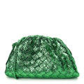Bottega Veneta Metallic Nappa Intrecciato The Mini Pouch Parakeet