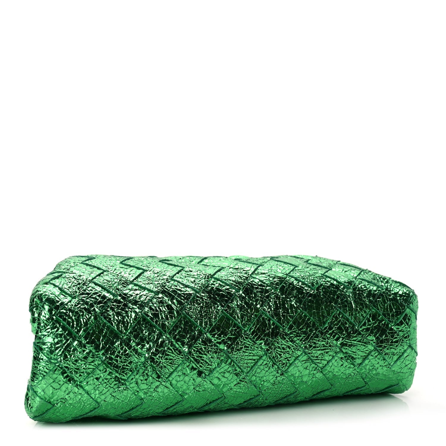 Bottega Veneta Metallic Nappa Intrecciato The Mini Pouch Parakeet