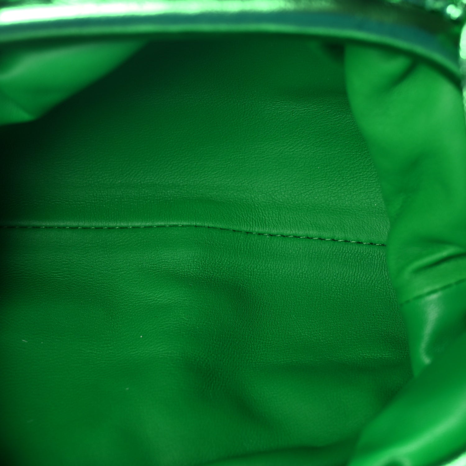 Bottega Veneta Metallic Nappa Intrecciato The Mini Pouch Parakeet