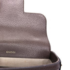 Gucci Monogram Jumbo GG Textured Dollar Calfskin Web Mini Horsebit 1955 Shoulder Bag Camel Ebony New Acero