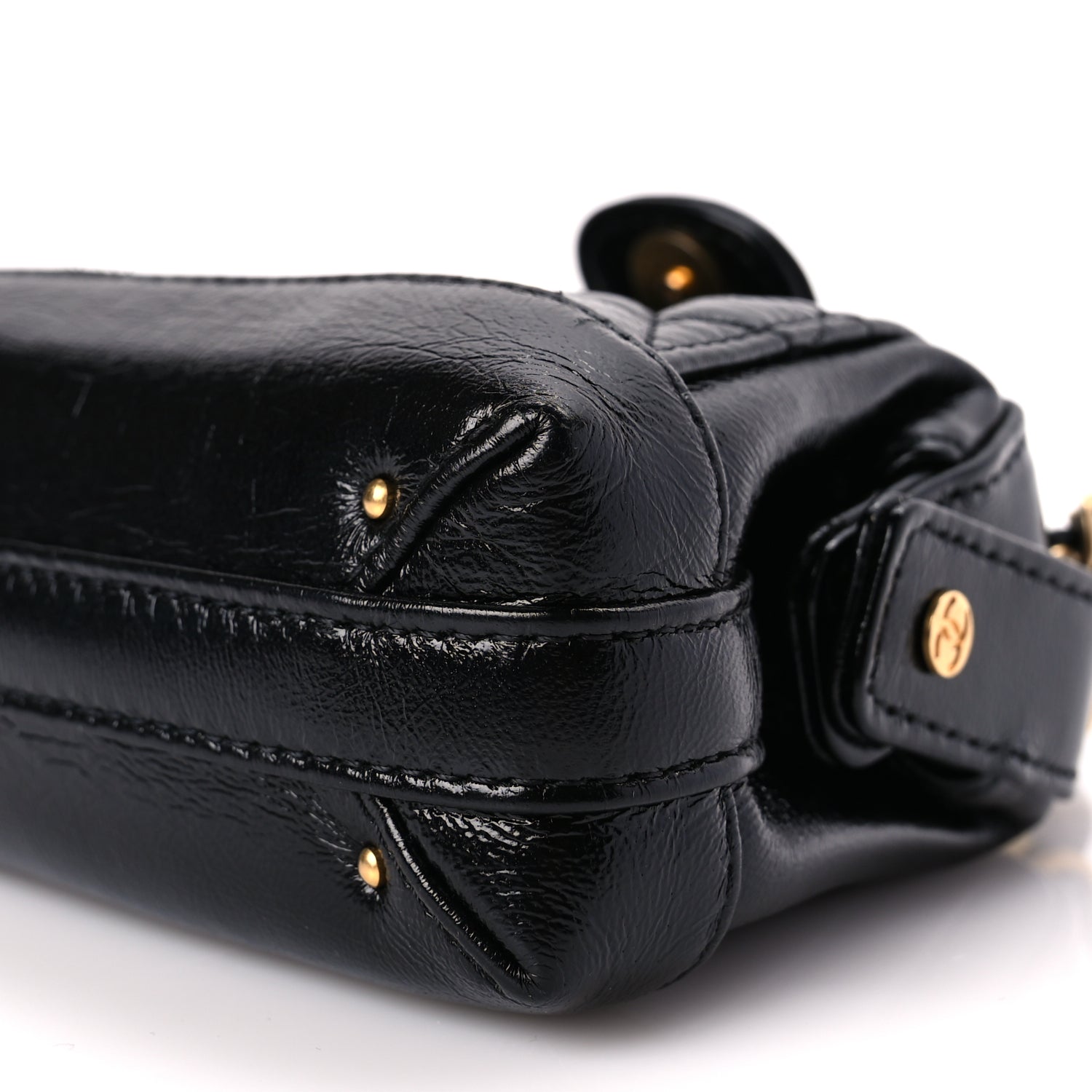 Chanel Shiny Lambskin Quilted Mini Cocodoc Top Handle Bag Black