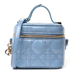 Christian Dior Patent Cannage Micro Vanity Case  Cornflower