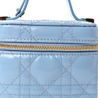 Christian Dior Patent Cannage Micro Vanity Case  Cornflower
