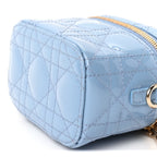 Christian Dior Patent Cannage Micro Vanity Case  Cornflower