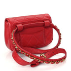 Chanel Lambskin Quilted Chanel 19 Waist Bag Red Red