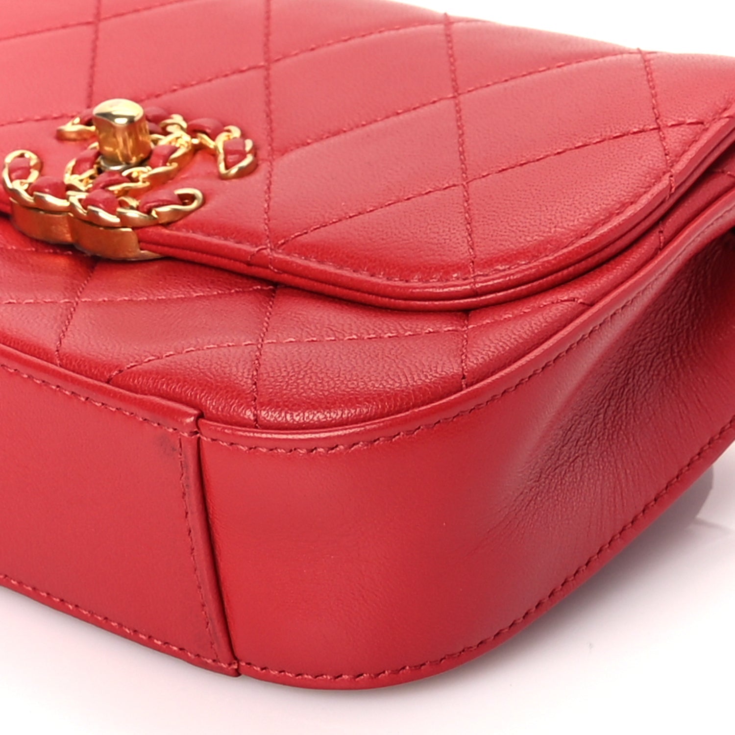 Chanel Lambskin Quilted Chanel 19 Waist Bag Red Red