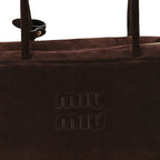 Miu Miu Camoscio Large Beau Top Handle Bag  Moro