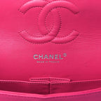 Chanel Patent Quilted Medium Double Flap Pink