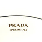 Prada Box Calfskin Triangle Embleme Flap Shoulder Bag  White