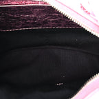 Balenciaga Metallic Agneau Arena Crystal Le Cagole Mini Purse With Chain Met Pink