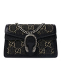 Gucci Jacquard Black Denim GG Monogram Super Mini Dionysus Shoulder Bag Black Ivory