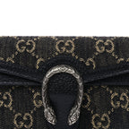 Gucci Jacquard Black Denim GG Monogram Super Mini Dionysus Shoulder Bag Black Ivory