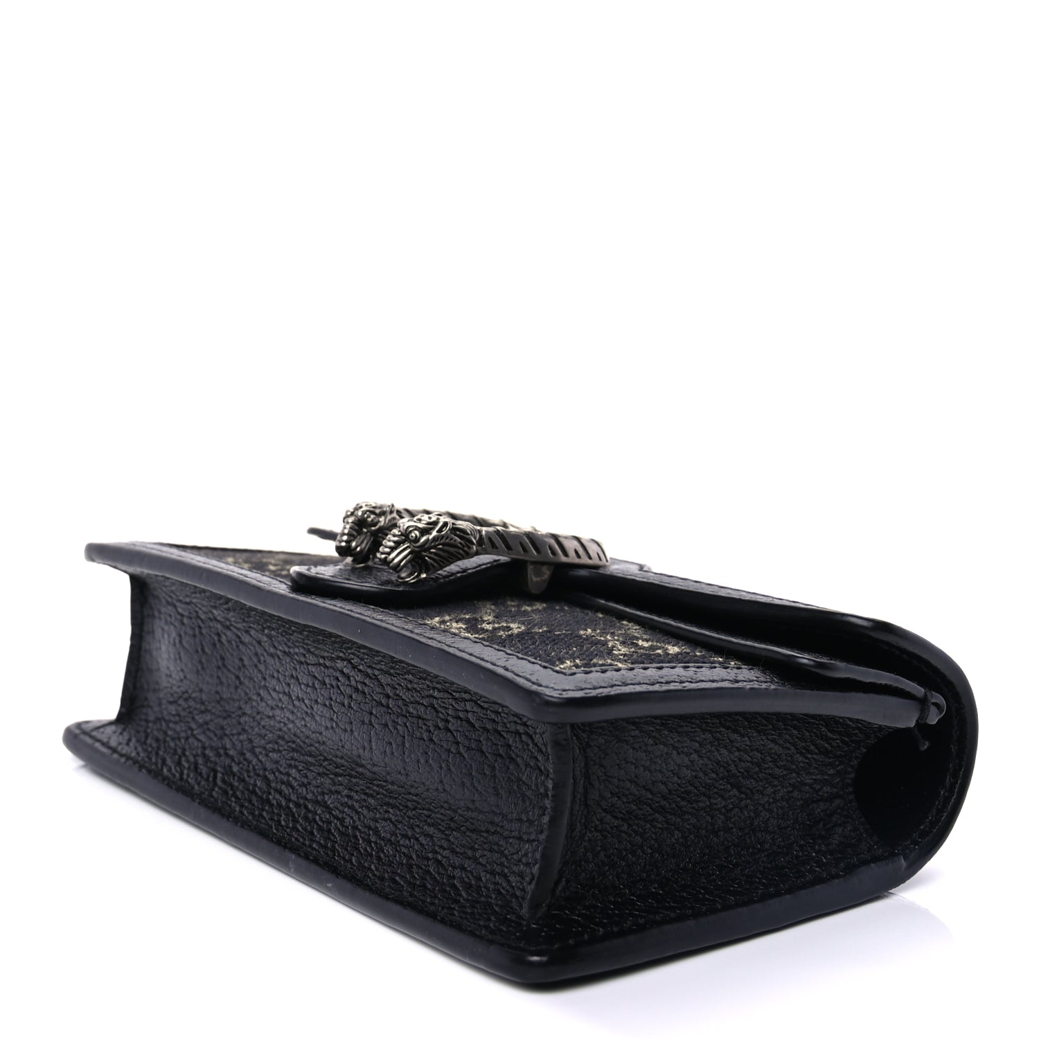 Gucci Jacquard Black Denim GG Monogram Super Mini Dionysus Shoulder Bag Black Ivory