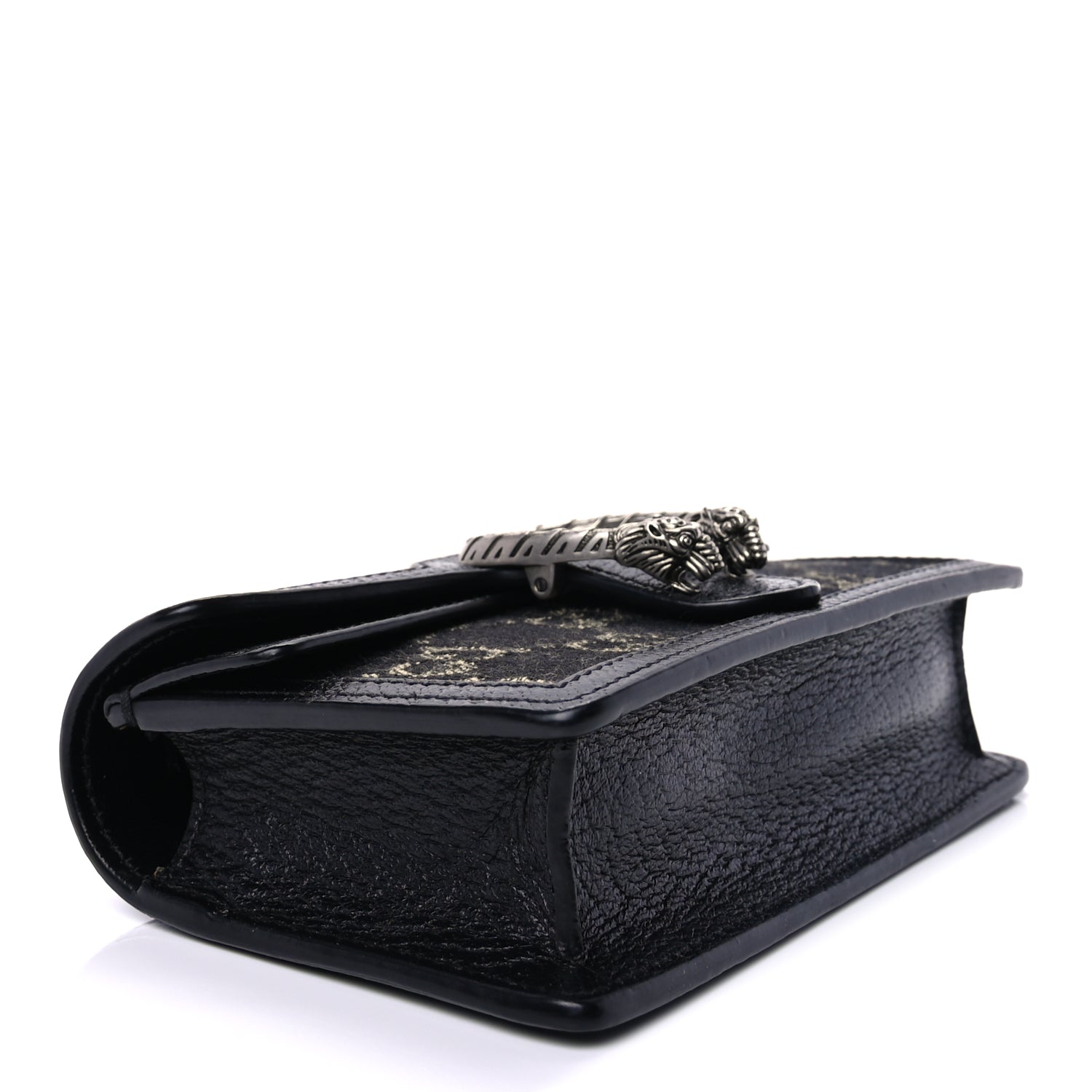 Gucci Jacquard Black Denim GG Monogram Super Mini Dionysus Shoulder Bag Black Ivory