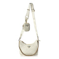 Prada Yarn Raffia Effect Crochet Re-Edition 2005 Shoulder Bag White
