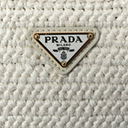 Prada Yarn Raffia Effect Crochet Re-Edition 2005 Shoulder Bag White