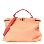Fendi Cuoio Romano Selleria Bi-Color Large Peekaboo Iconic Satchel
