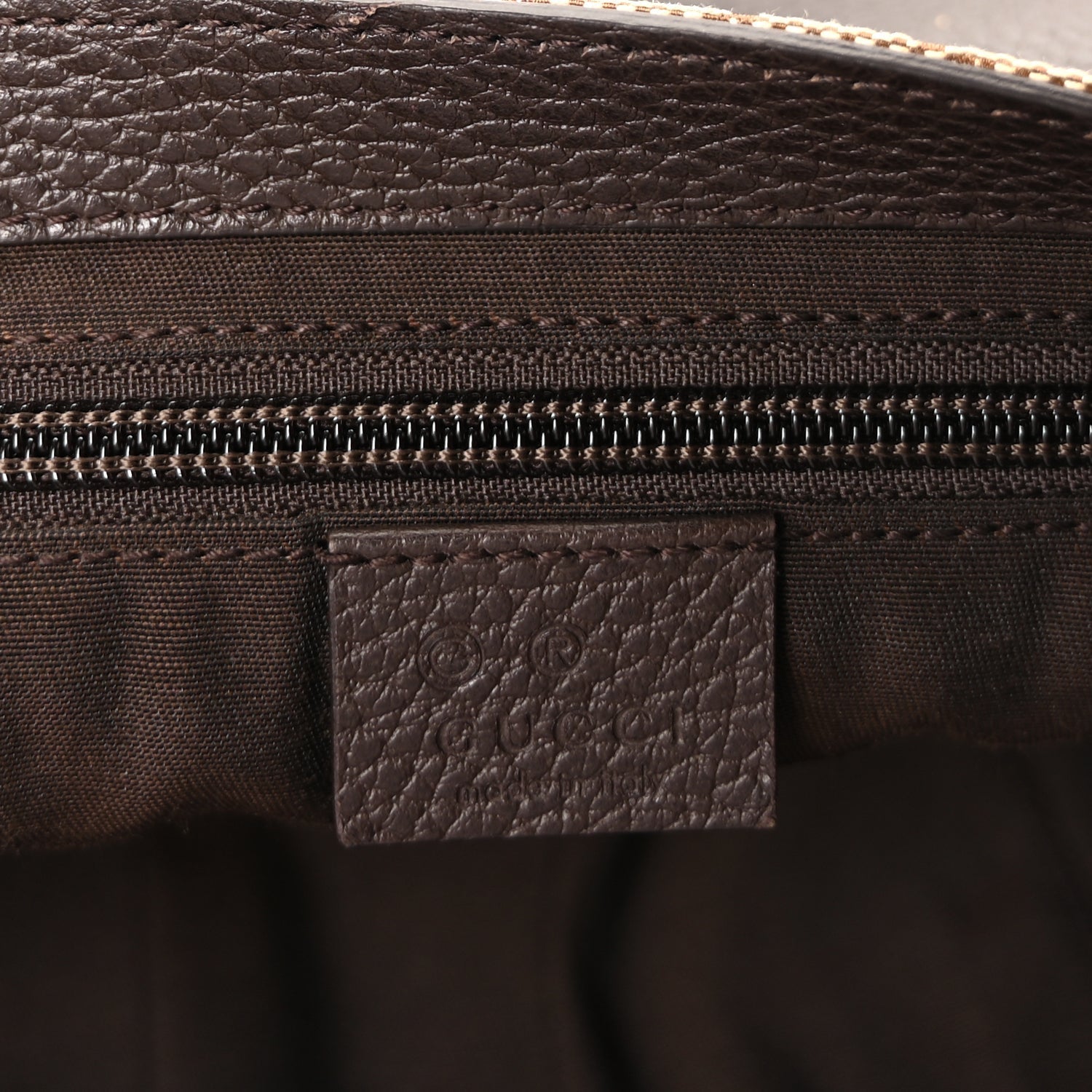 Gucci Monogram Large Flap Messenger Bag  Beige Dark Brown
