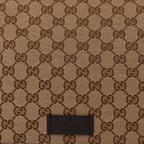 Gucci Monogram Large Flap Messenger Bag  Beige Dark Brown